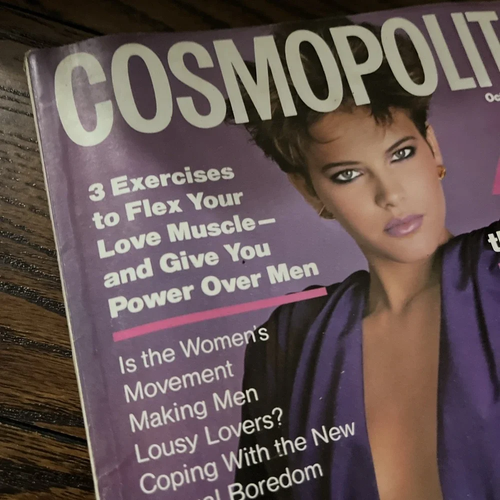 october 1983 Cosmopolitan Patricia Van Ryckeghem cover risque ads + Nick Nolte